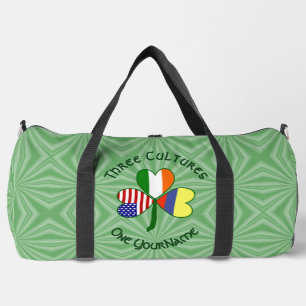Colombian Irish USA Flags Shamrock Personalised Duffle Bag