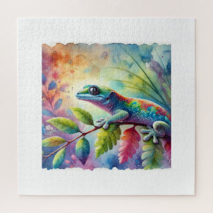 Colombian LeafToed Gecko 200724AREF123 - Watercolo Jigsaw Puzzle