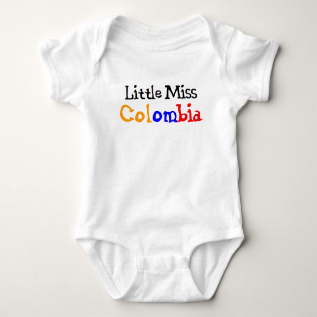 colombian little miss baby bodysuit (Front)