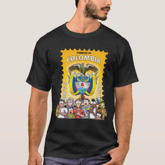 Colombian t-shirt with a funny stamp of the shield