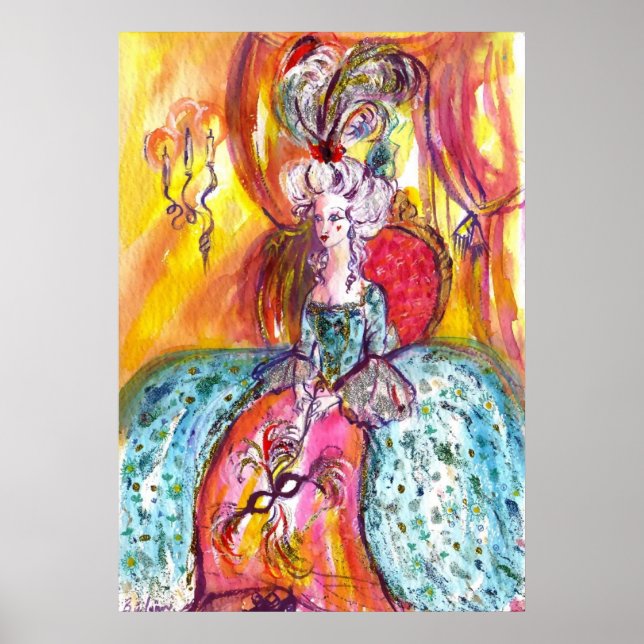 COLOMBINA ,LADY WITH MASK  Venetian Masquerade Poster (Front)