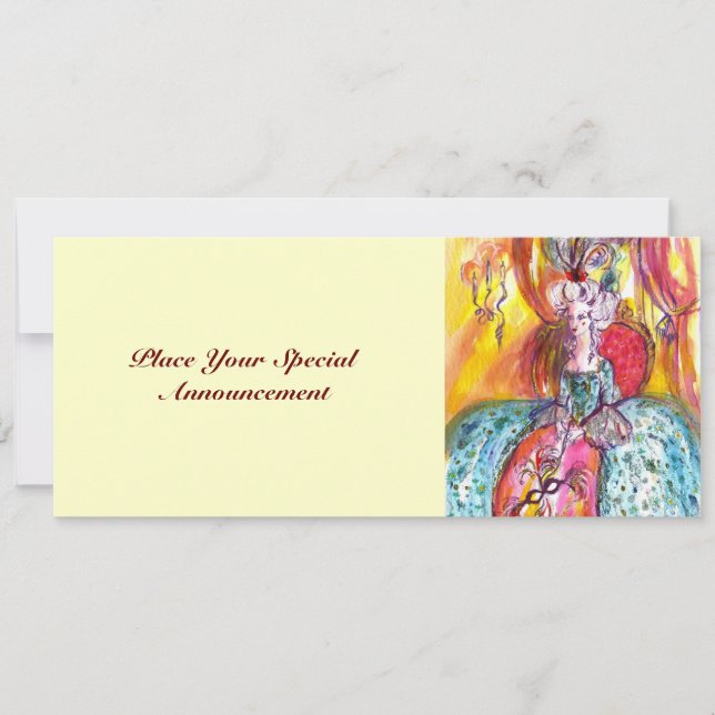 COLOMBINA / MARDI GRAS MASQUERADE BALL ANNOUNCEMENT (Front)