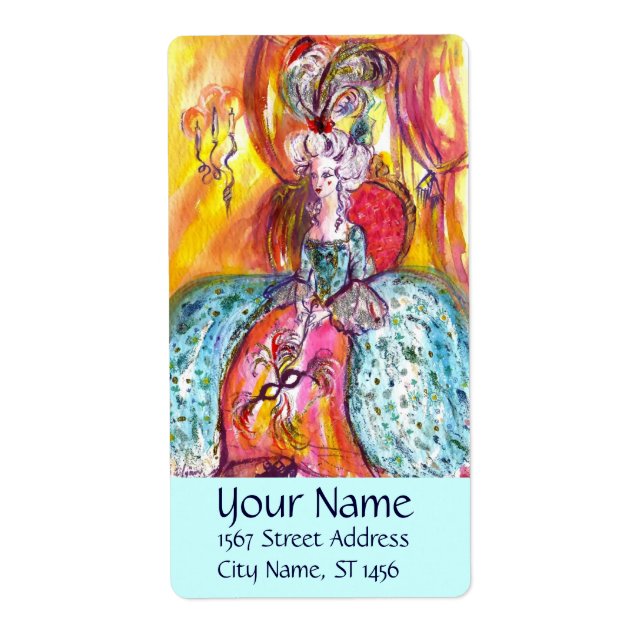 COLOMBINA / Venetian Masquerade Mask Teal Blue (Front)