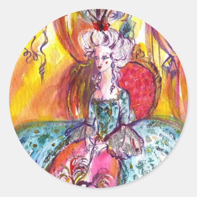 COLOMBINA / Venetian Masquerade Masks Classic Round Sticker (Front)