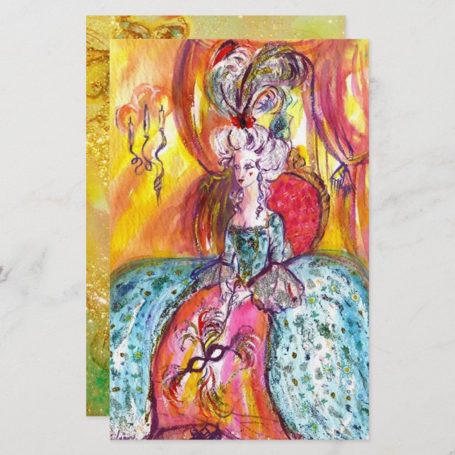 COLOMBINA / Venetian Masquerade Masks Stationery (Front/Back)