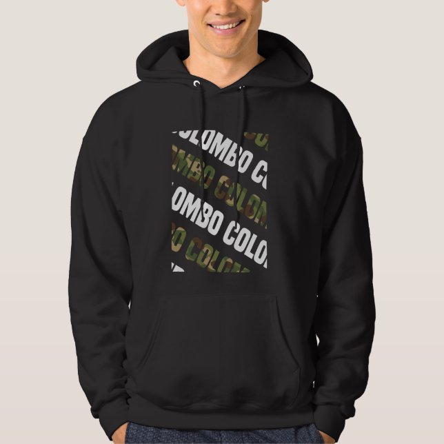 Colombo Camo Pattern Green Camouflage Hoodie (Front)