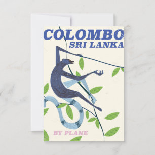 Colombo Sri Lanka vintage style travel poster Invitation