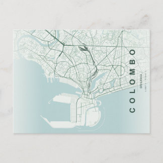 Colombo Srilanka Map Minimal Postcard