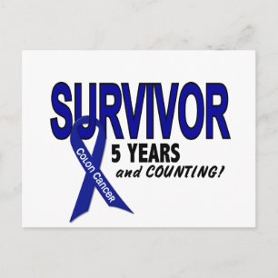Colon Cancer 5 Year Survivor Postcard