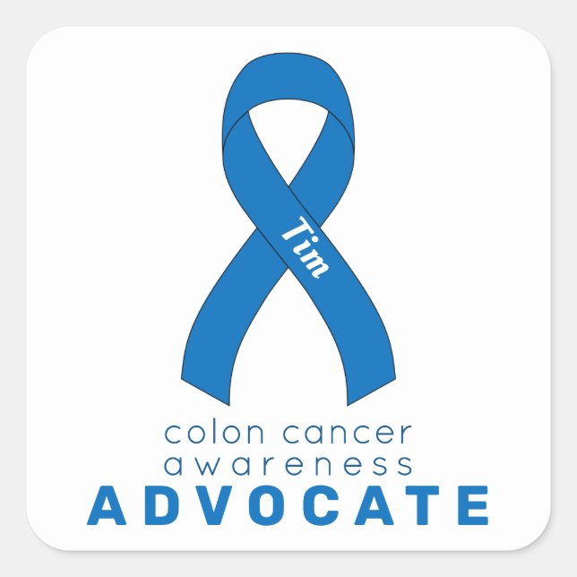 Colon Cancer Advocate White Square Sticker (Front)