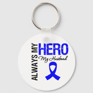 Colon Cancer Always My Hero My Husband Key Ring