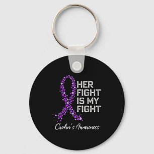 Colon Cancer And Crohns Disease Awareness Husband Key Ring