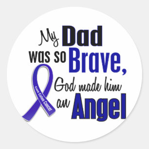 Colon Cancer ANGEL 1 Dad Classic Round Sticker
