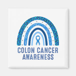 Colon Cancer Awareness Blue Ribbon Illustration Magnet