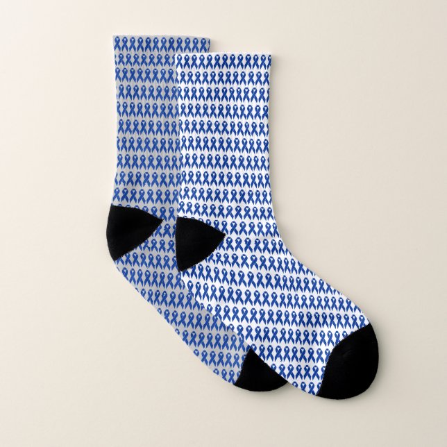Colon Cancer Awareness Blue Ribbon Socks (Pair)