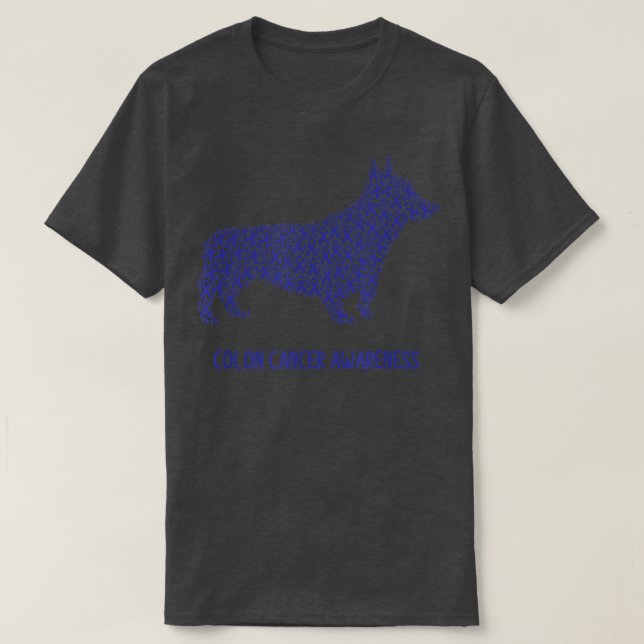 Colon Cancer Awareness Blue Ribbon Survivor Dog We T-Shirt (Design Front)