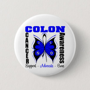 Colon Cancer Awareness Butterfly 6 Cm Round Badge