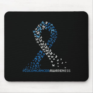 Colon Cancer Awareness Colonoscopy Blue Ribbon Mouse Pad