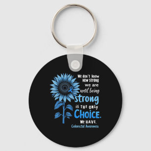 Colon Cancer Awareness Colourectal Cancer Blue Sun Key Ring