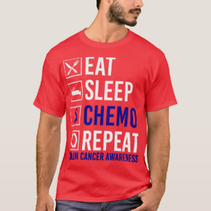 Colon Cancer Awareness Eat Sleep Chemo Repeat Gift T-Shirt