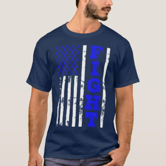 Colon Cancer Awareness Fight American Flag 4th Of T-Shirt