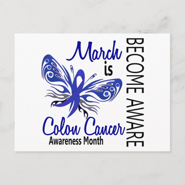 Colon Cancer Awareness Month Butterfly 3.1 Postcard (Front)