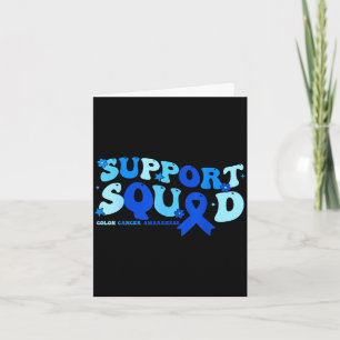 Colon cancer awareness month support squad blue card