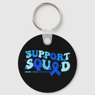 Colon cancer awareness month support squad blue key ring
