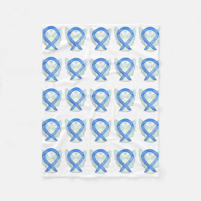 Colon Cancer Awareness Ribbon Soft Fleece Blankets (Front)