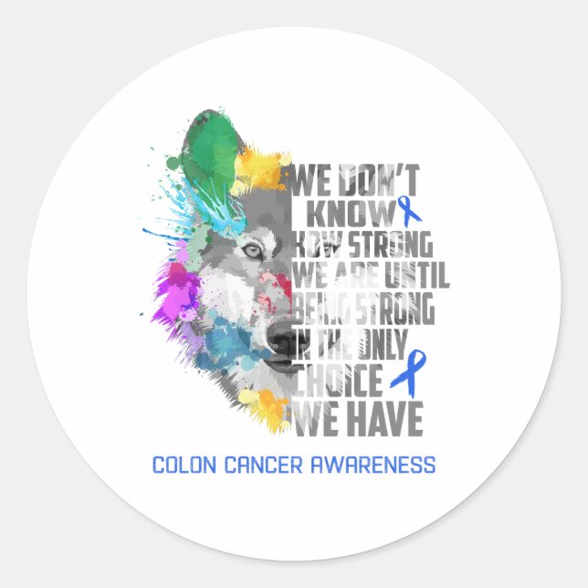 Colon Cancer Awareness Ribbon Support Gifts Classic Round Sticker (Front)