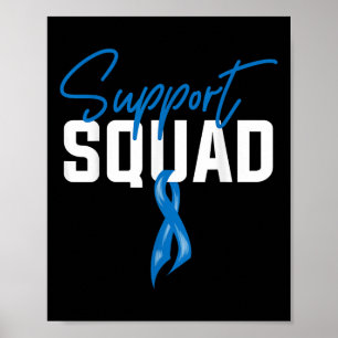 Colon Cancer Awareness Support Squad Blue Ribbon  Poster