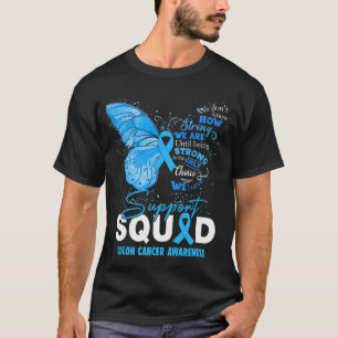 Colon Cancer Awareness Support Squad Butterfly T-Shirt