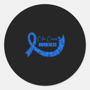 Colon cancer awareness warriors survivors dark classic round sticker