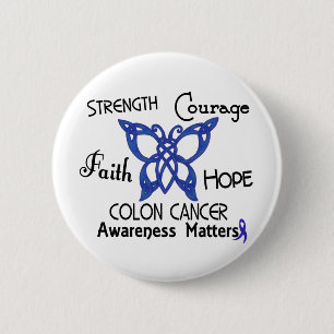 Colon Cancer Celtic Butterfly 3 6 Cm Round Badge