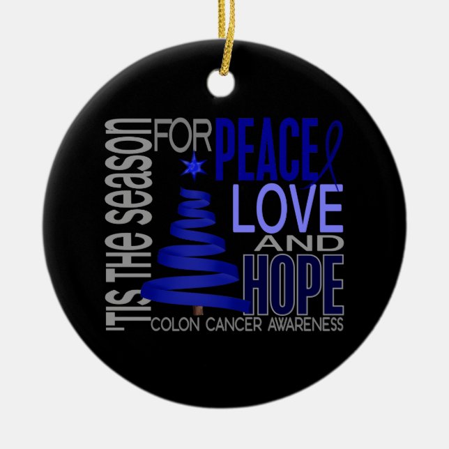Colon Cancer Christmas 1 Ornaments (Front)
