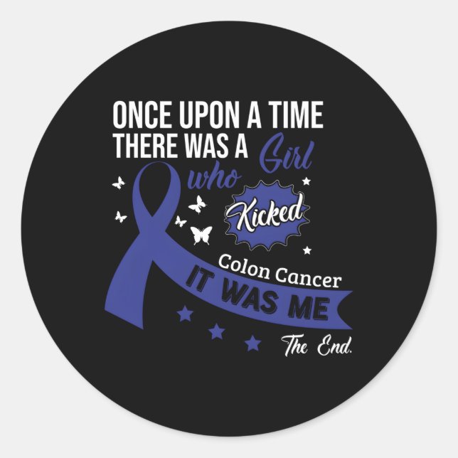 Colon Cancer Fight Cancer Ribbon Classic Round Sticker (Front)