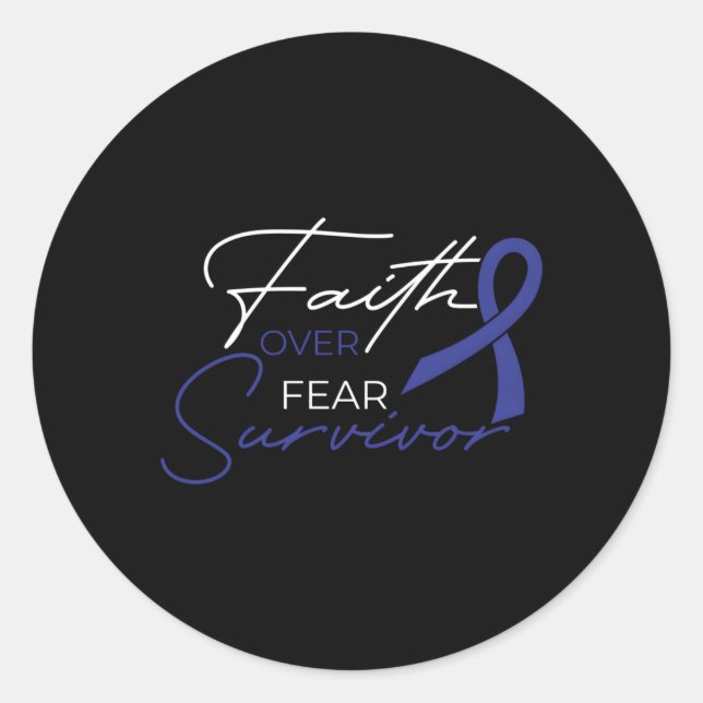 Colon Cancer Fight Cancer Ribbon Classic Round Sticker (Front)