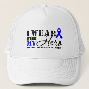 Colon Cancer Hero Blue Ribbon Trucker Hat