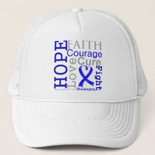 Colon Cancer Hope Faith Motto Trucker Hat