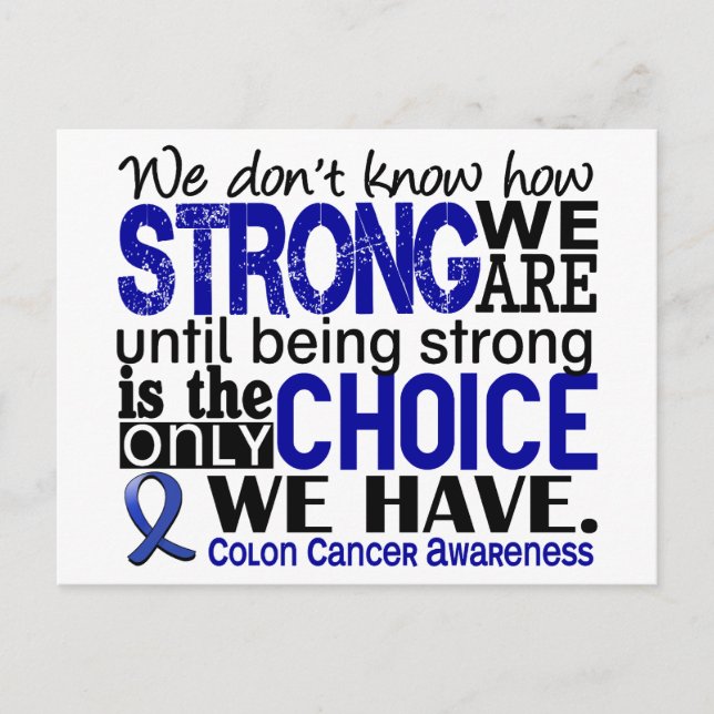 Colon Cancer How Strong We Are Postcard (Front)