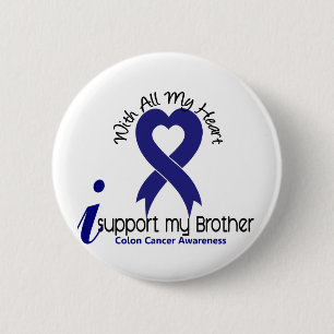 Colon Cancer I Support My Brother 6 Cm Round Badge