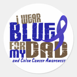Colon Cancer I WEAR BLUE FOR MY DAD 6.3 Classic Round Sticker