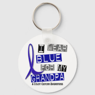 Colon Cancer I Wear Blue For My Grandpa 37 Key Ring