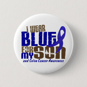 Colon Cancer I WEAR BLUE FOR MY SON 6.3 6 Cm Round Badge