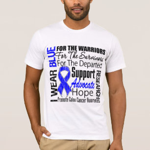 Colon Cancer I Wear Blue Ribbon TRIBUTE T-Shirt