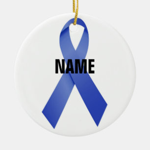 Colon Cancer Memorial Ribbon Ceramic Ornament