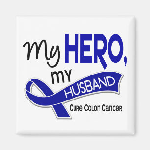 Colon Cancer MY HERO MY HUSBAND 42 Magnet
