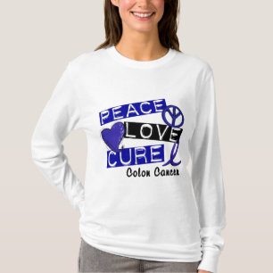 Colon Cancer PEACE LOVE CURE 1 T-Shirt