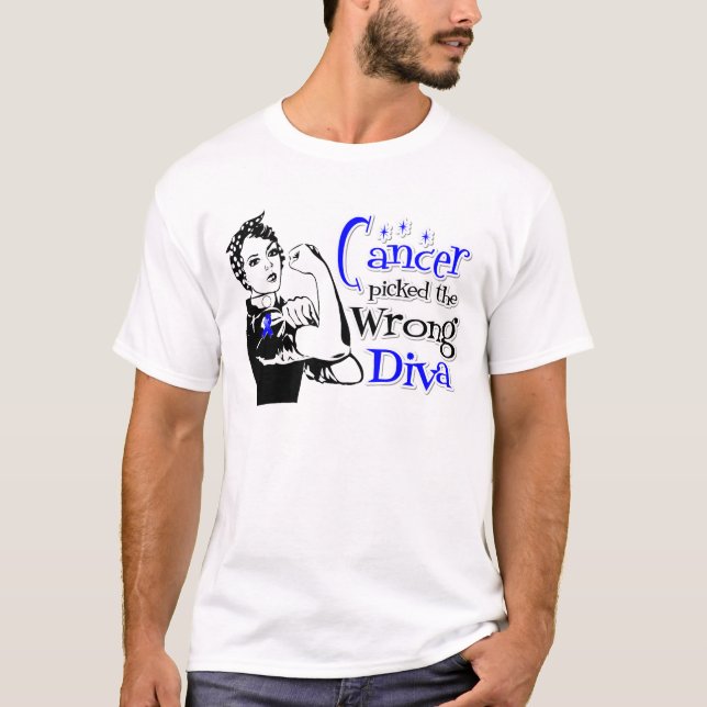 Colon Cancer Picked The Wrong Diva T-Shirt (Front)