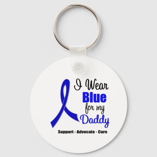 Colon Cancer Ribbon For My Daddy Key Ring (Front)